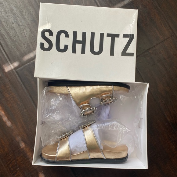 NWT Schutz Birkenstock style slip-on with crystal buckles - Picture 6 of 6